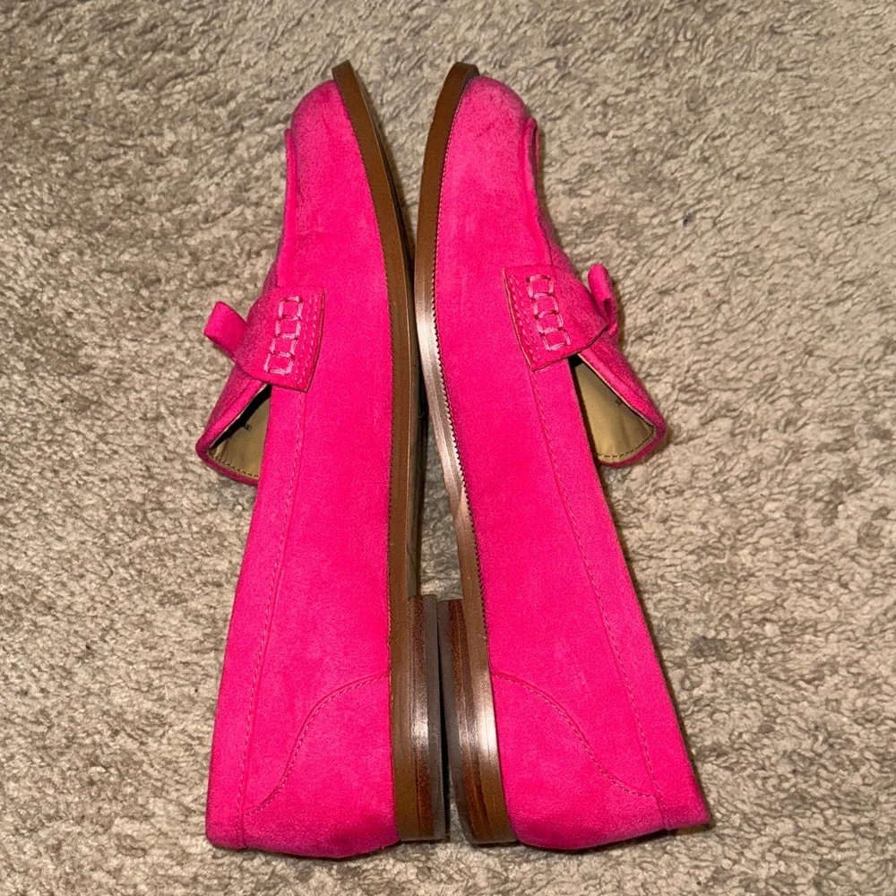 J. Crew Pink Suede Bow Loafers for Women (size 9.5) - Picture 7 of 10